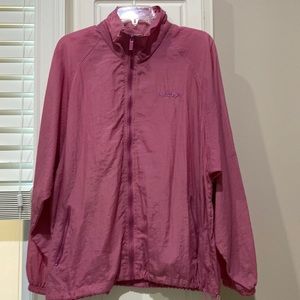 Women’s Large Retro Reebok Full Zip Pink Windbreaker